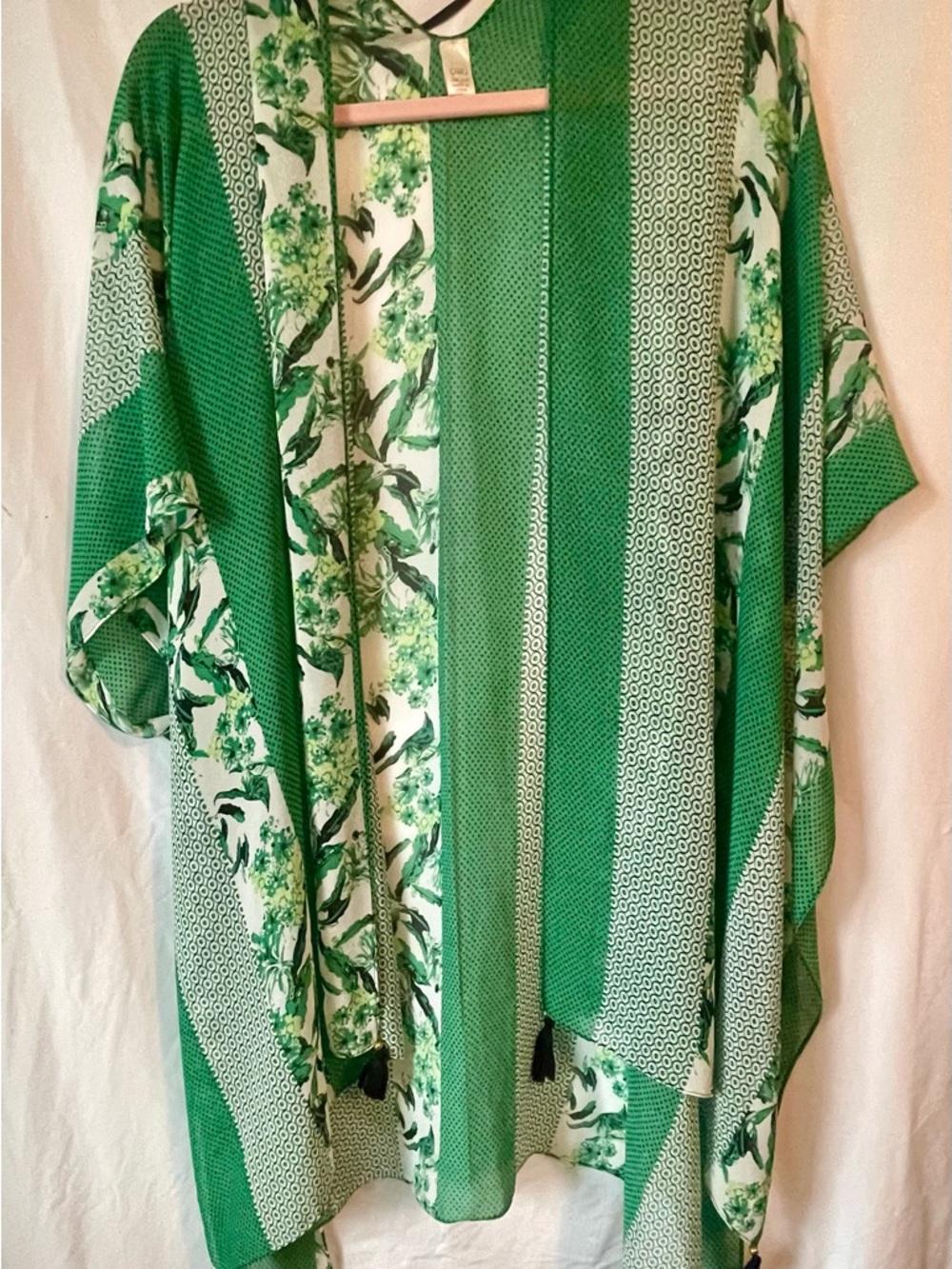 Women’s green kimono one-size Summer Cardigan Beach Cover Up